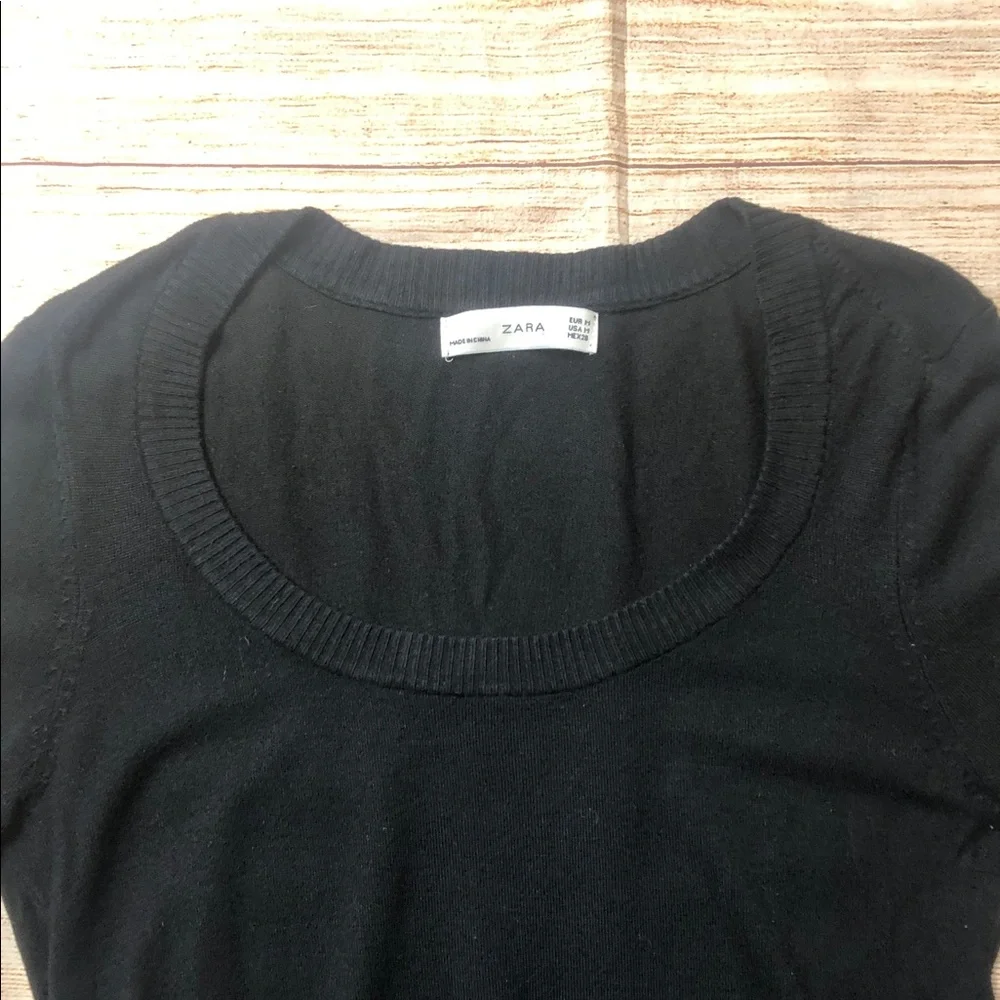 Zara Women's Black Crew Neck Sweater 💚 - Picture 3 of 7